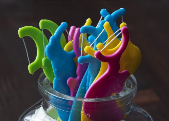 colorful dental floss sticks